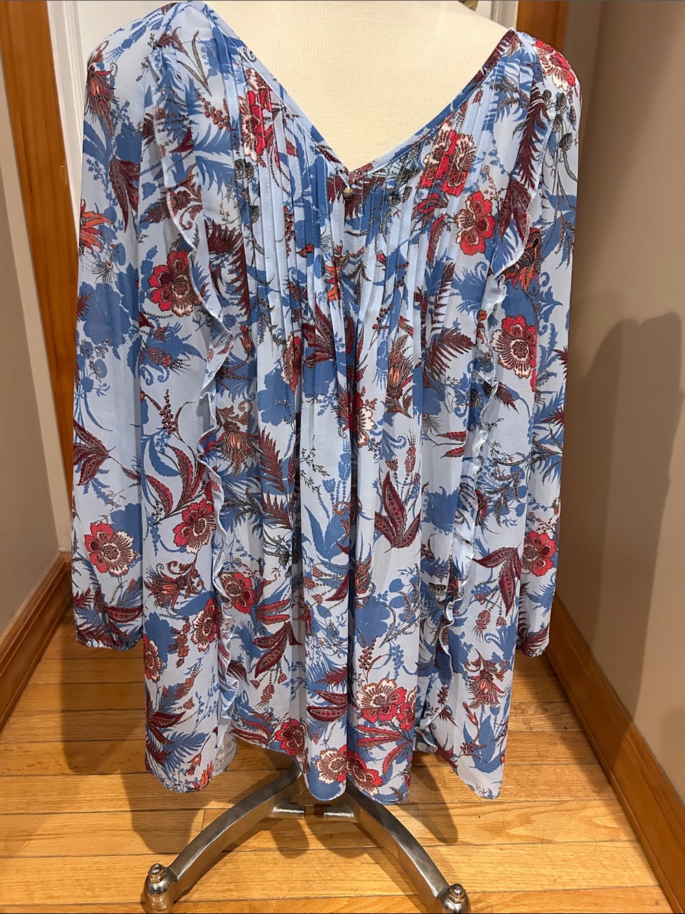 Tommy Hilfiger Light Blue Floral Button-Up Shirt